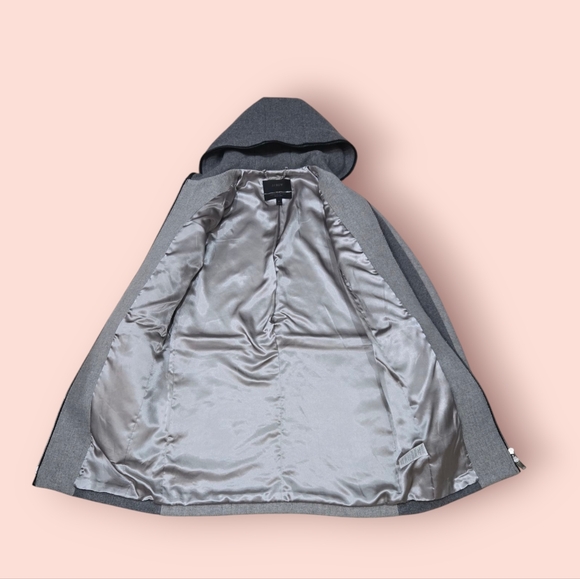 J Crew Stadium Cloth Color Blocked Coat Leather Detail Like NEW 4 - Picture 6 of 9